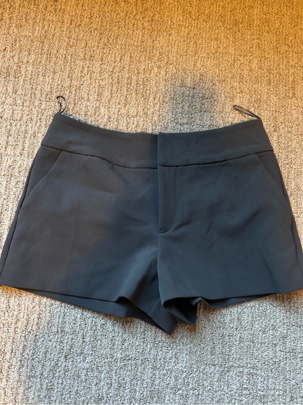 Zara Black High-Waist Tailored Shorts